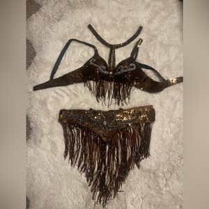 Brown/bronze 2 piece Belly dance costume